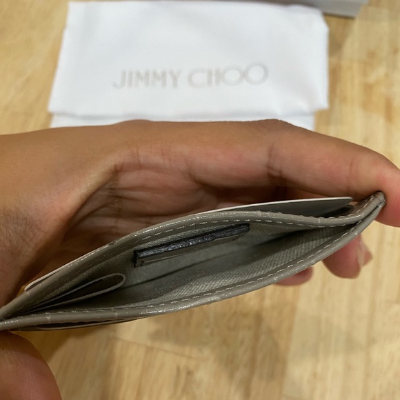 Jimmy Choo grey Cros embossed card slot BNWOT - Picture 6 of 8